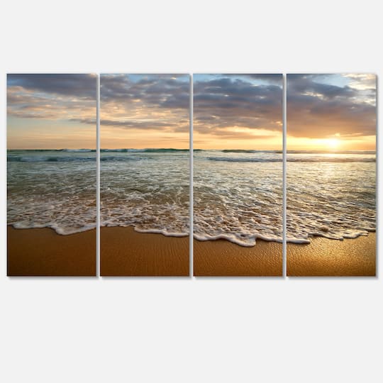 Designart - Bright Cloudy Sunset in Calm Ocean